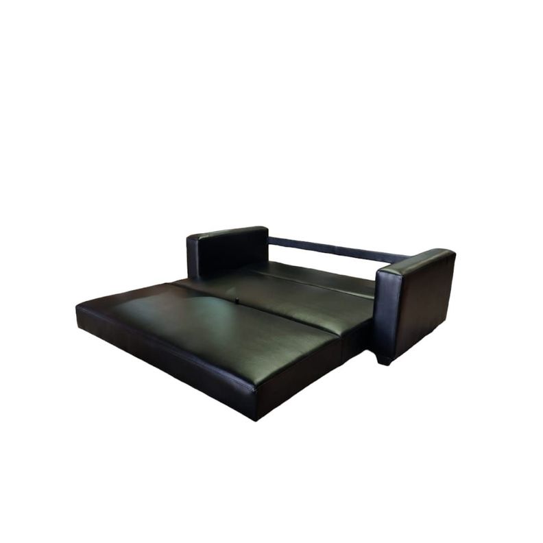 SOFA CAMA MULTIFUNCIONAL ECOCUERO NEGRO-4
