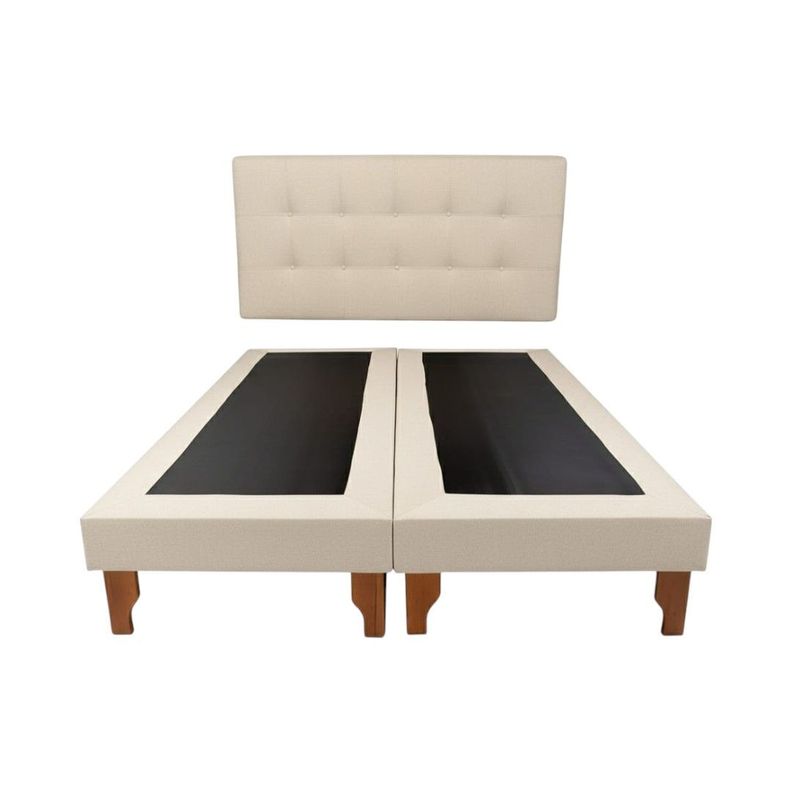 CAMA DOS PLAZAS LINO CRUDO Crema