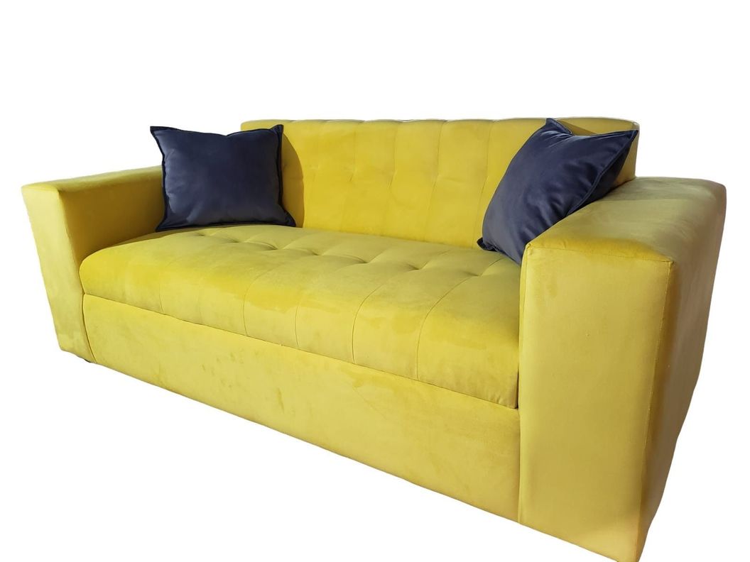 SOFA TRES CUERPOS FELPA OCRE