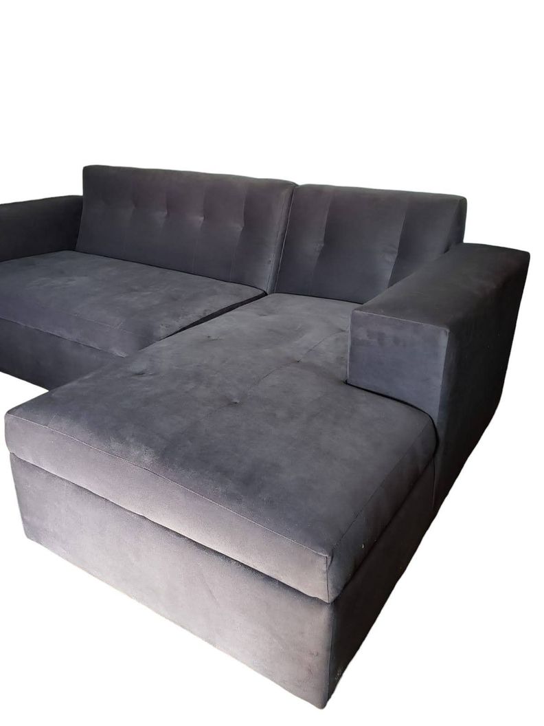 SOFA SECCIONAL DERECHO FELPA GRIS OSCURO-1