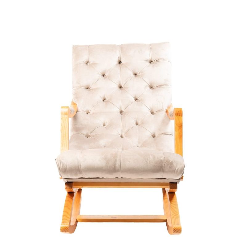 SILLA MECEDORA CON APOYA BRAZO FELPA BEIGE-2