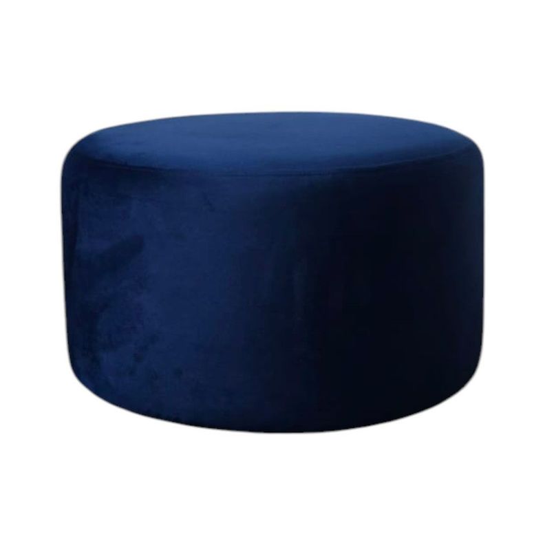 POUF REDONDO GRANDE FELPA AZUL MARINO