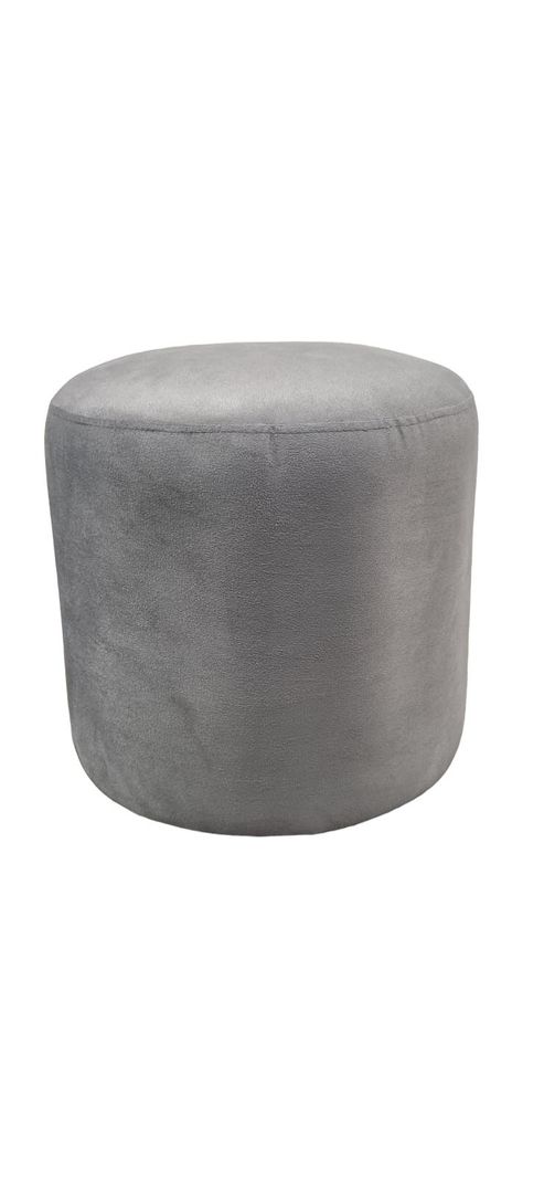 POUFF REDONDO FELPA GRIS-0