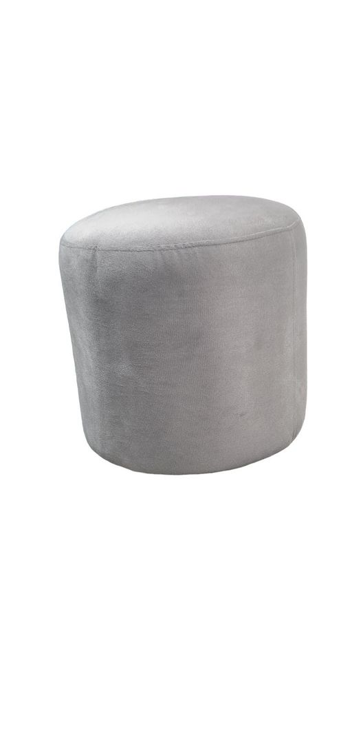POUFF REDONDO FELPA GRIS-1