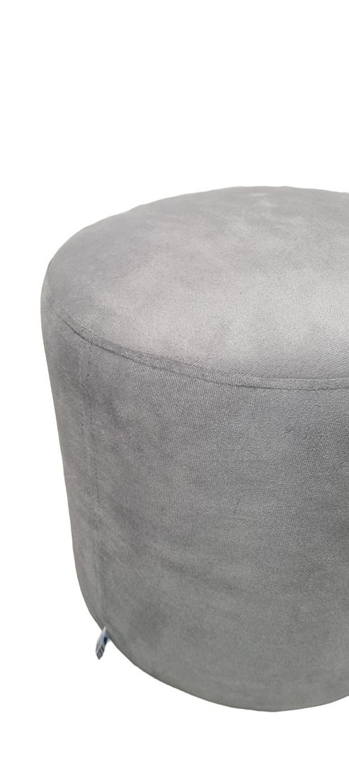 POUFF REDONDO FELPA GRIS-2