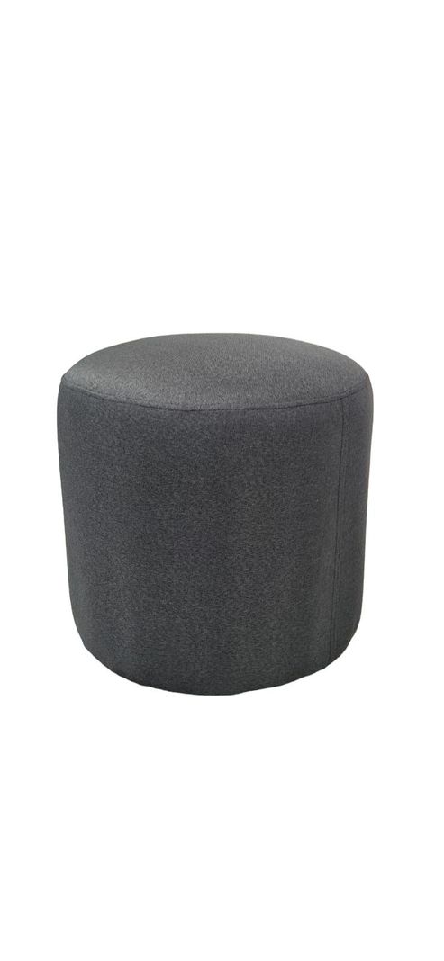 POUFF REDONDO LINO GRIS OSCURO-1