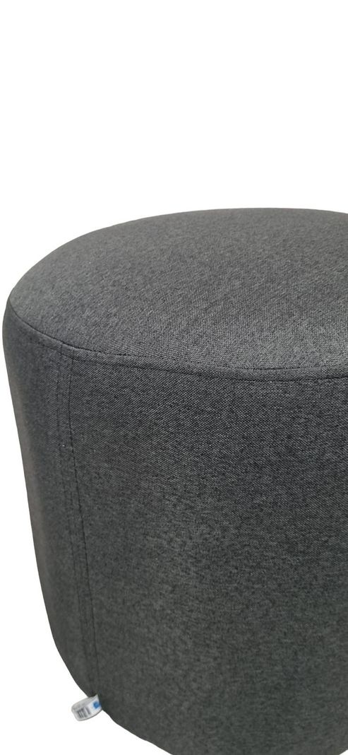 POUFF REDONDO LINO GRIS OSCURO-2