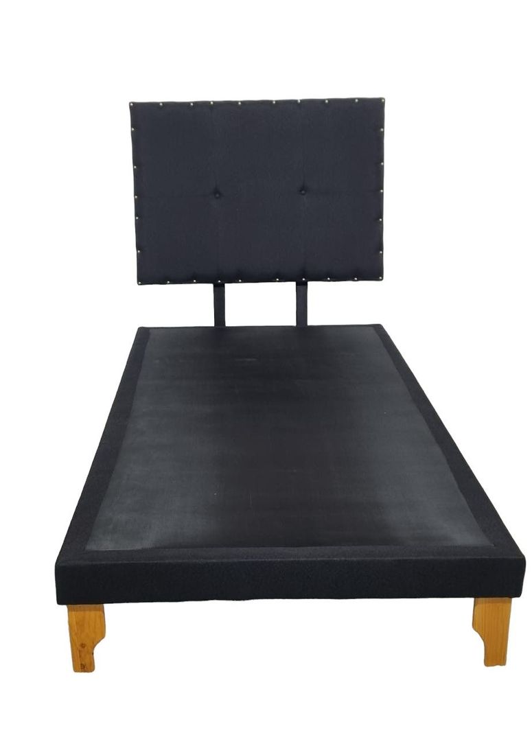 CAMA EUROPEA DE PLAZA LINO NEGRO