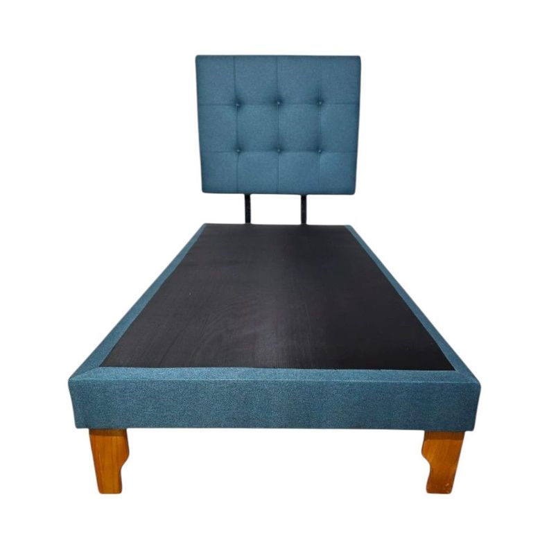 CAMA PLAZA Y MEDIA LINO AZUL