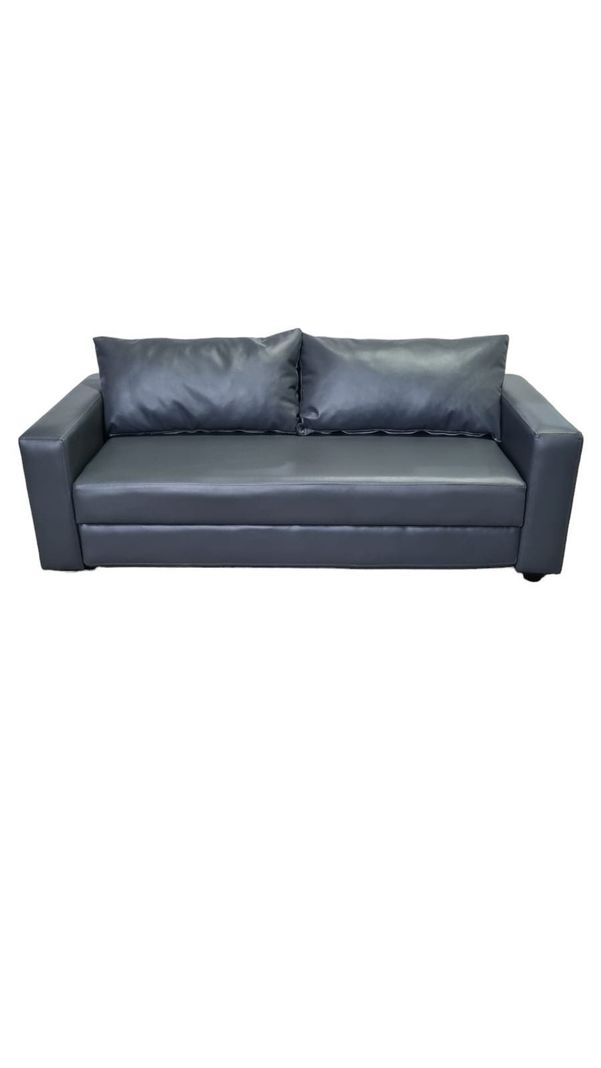 SOFA CAMA MULTIFUNCIONAL ECOCUERO GRIS-0