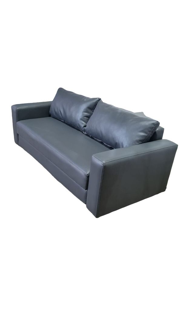 SOFA CAMA MULTIFUNCIONAL ECOCUERO GRIS-1