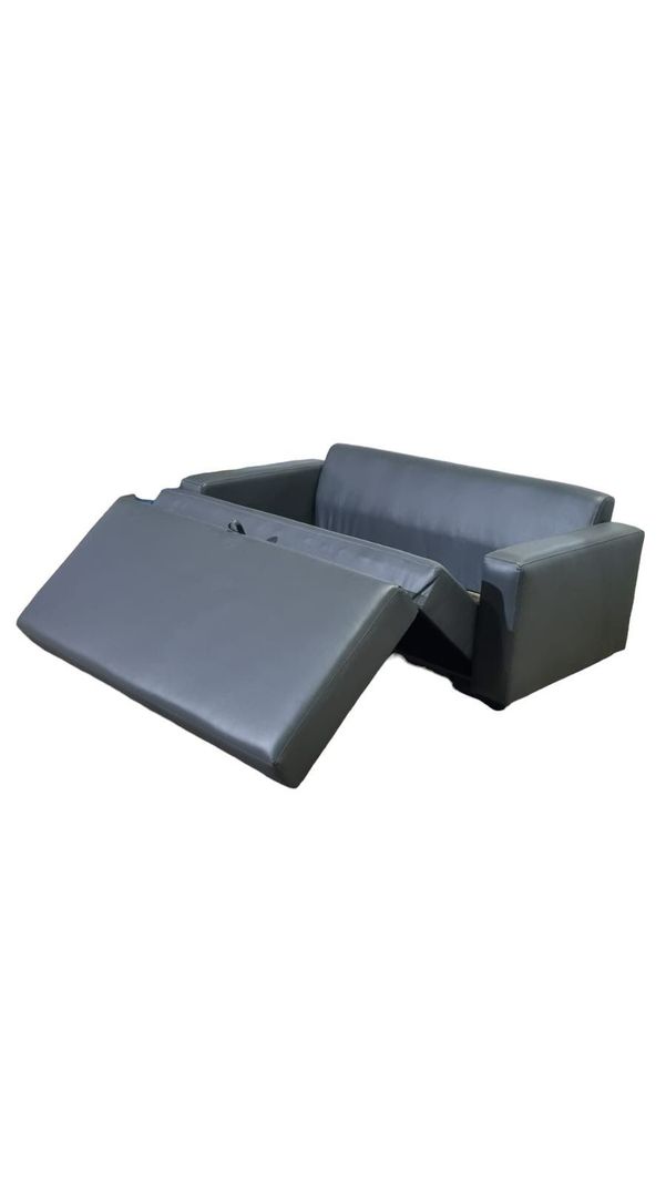 SOFA CAMA MULTIFUNCIONAL ECOCUERO GRIS-3