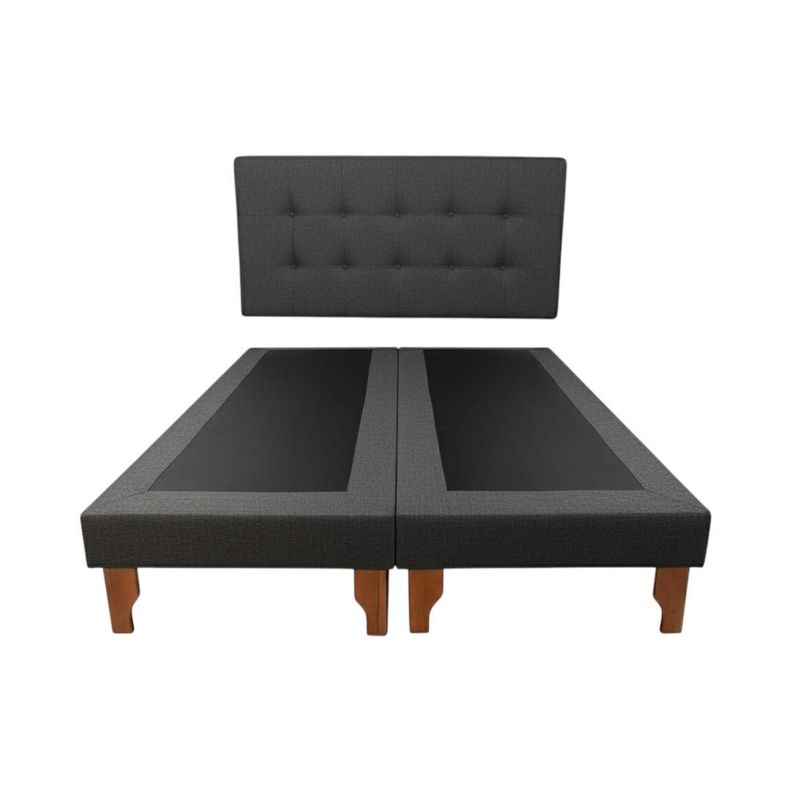 CAMA SUPER KING LINO GRIS OSCURO