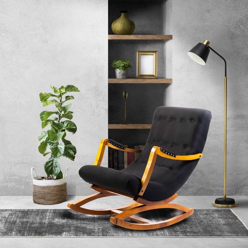 SILLA MECEDORA CON APOYA BRAZO LINO NEGRO-0