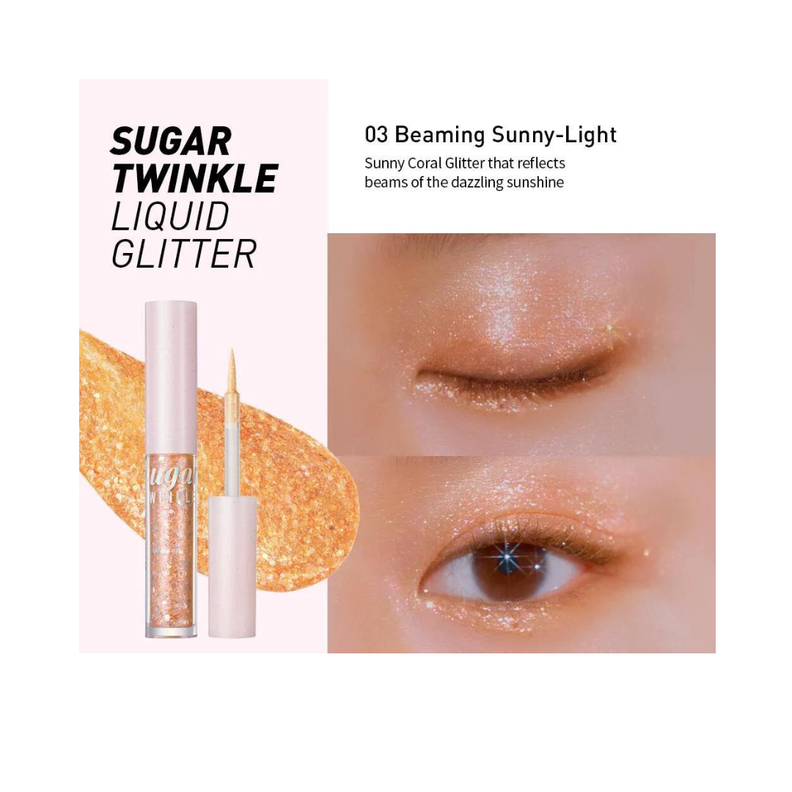 Delineador Liquido Glitter Coreano Peripera 03 Beaming Sunny-1