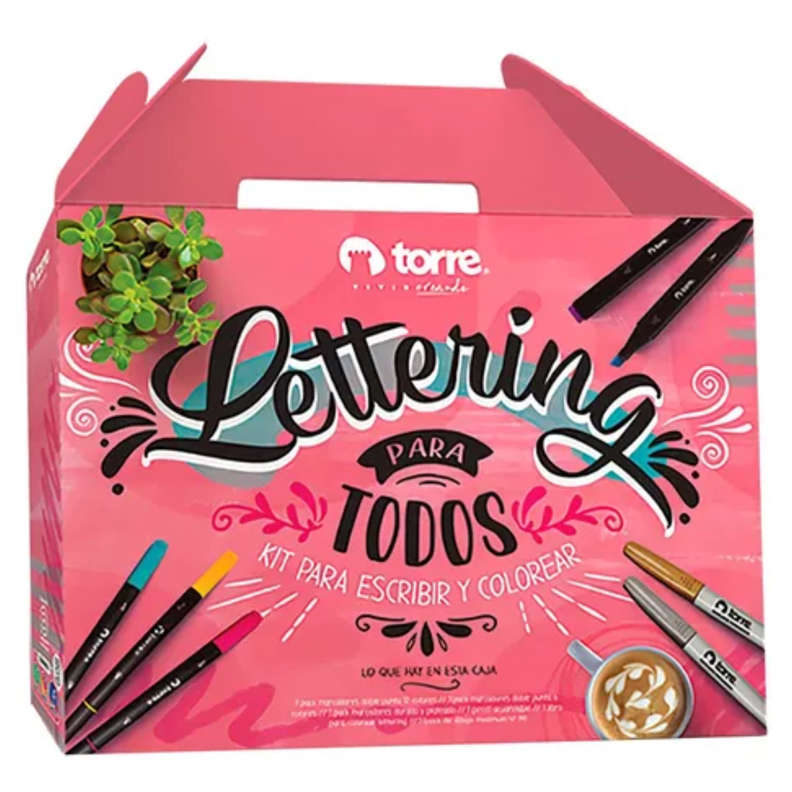 Caja Kit Para Escribir y Colorear Lettering Todos Torre-0