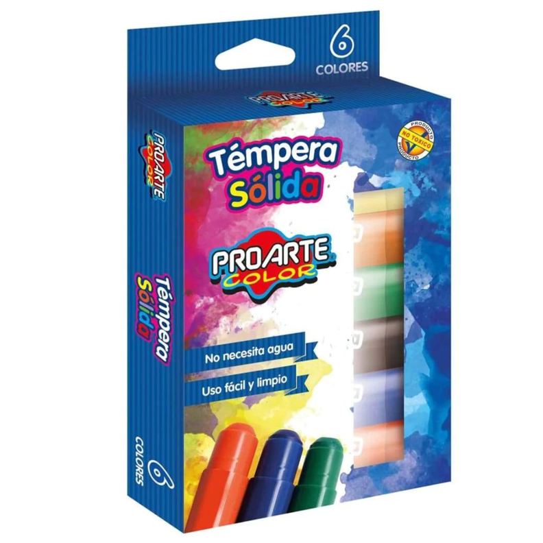 TEMPERA SOLIDA 6 COLORES PROARTE-0