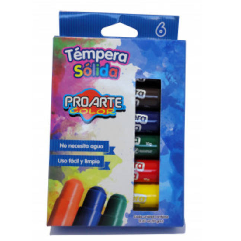 TEMPERA SOLIDA 6 COLORES PROARTE-2