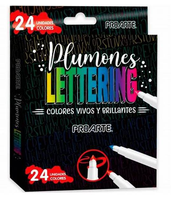 Pack Libro de caligrafia & Lettering N°1 + 24 Marcadores Lettering  -1