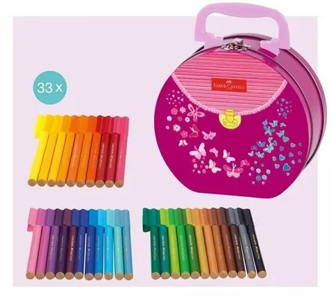MARCADORES CONECTOR MALETIN ROSA FABER CASTELL 33 PCS-1