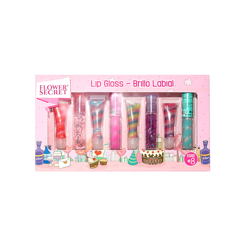 Set de 8 Brillos Labiales para Niñas con Glitter-0