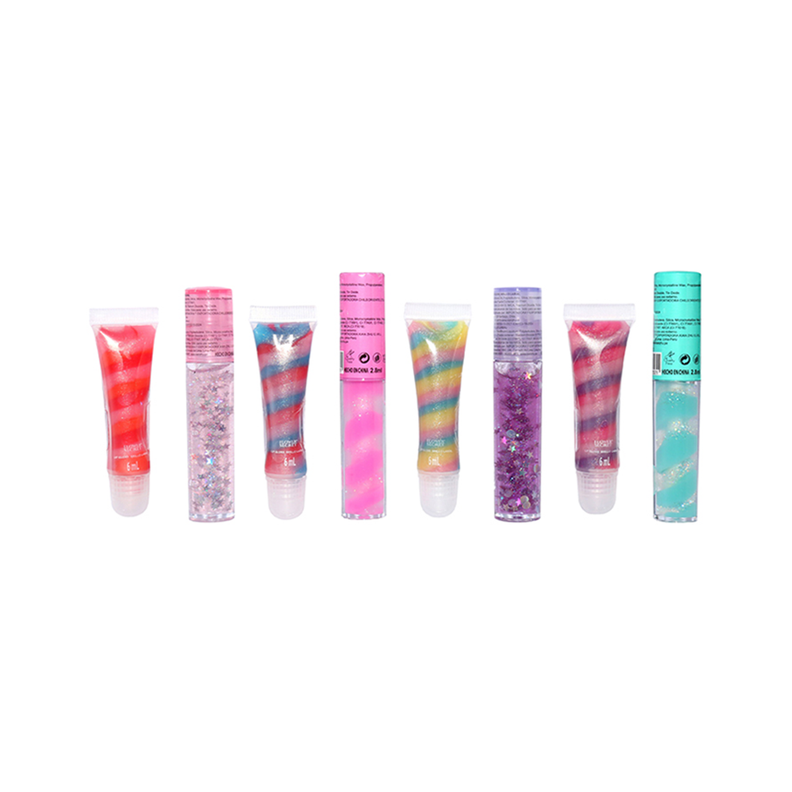 Set de 8 Brillos Labiales para Niñas con Glitter-1