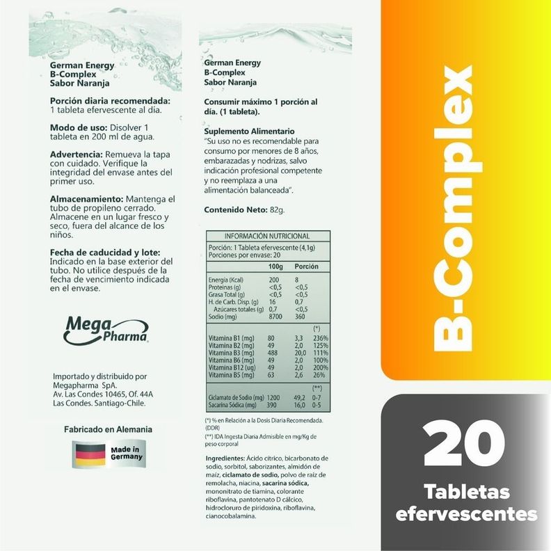 B Complex Efervescente X 20 German Energy-1