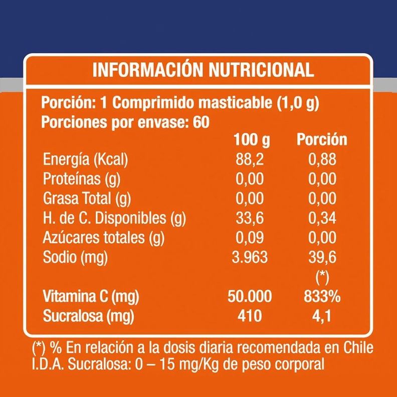 Vitamina C 500mg X 30 Comprimidos Masticables-2