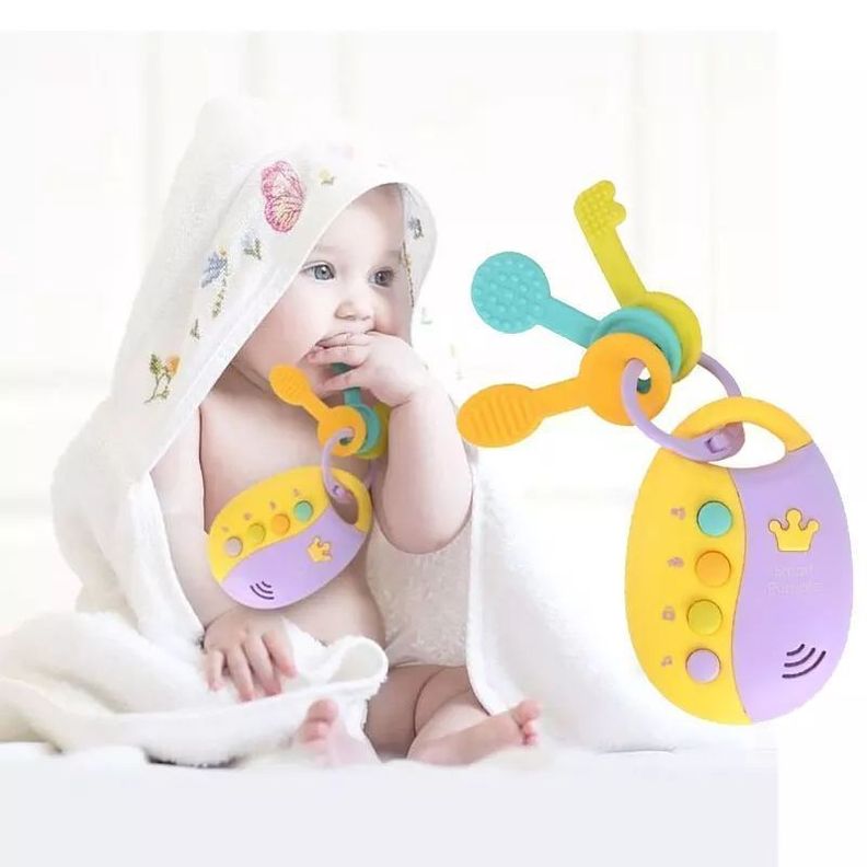 LLavero mordedor para bebe con control remoto musical-3