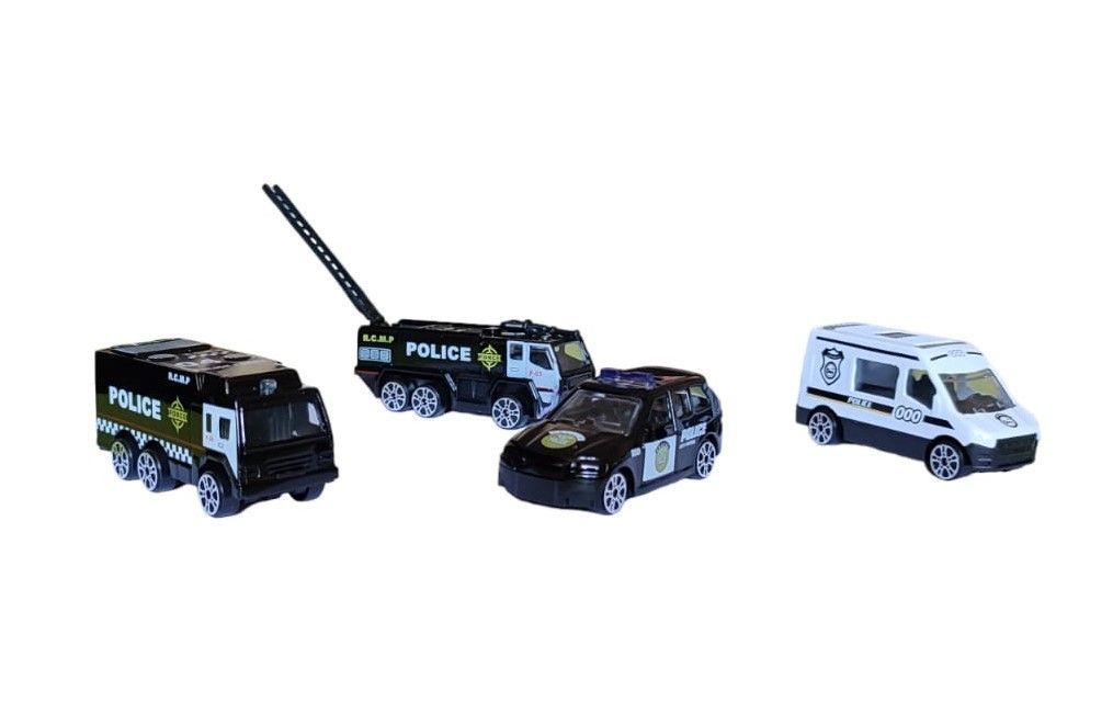 DUO PACK SET DE AUTOS METALICOS A ELECCION POLICIA, BOMBERO Y BASURA 1:64-2