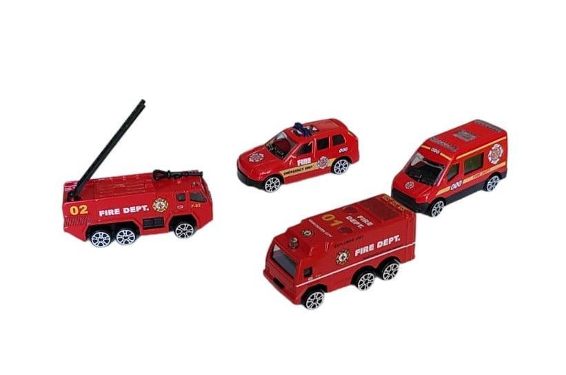 DUO PACK SET DE AUTOS METALICOS A ELECCION POLICIA, BOMBERO Y BASURA 1:64-1