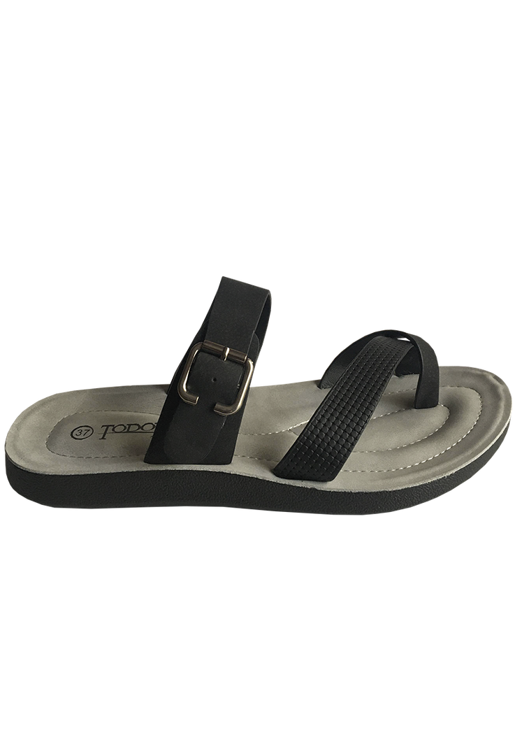 Sandalia Ecocuero ZAY54 Negro Gris-0