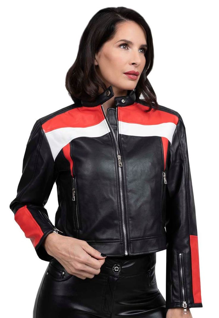 Chaqueta EcoCuero CHG66 Rojo-0