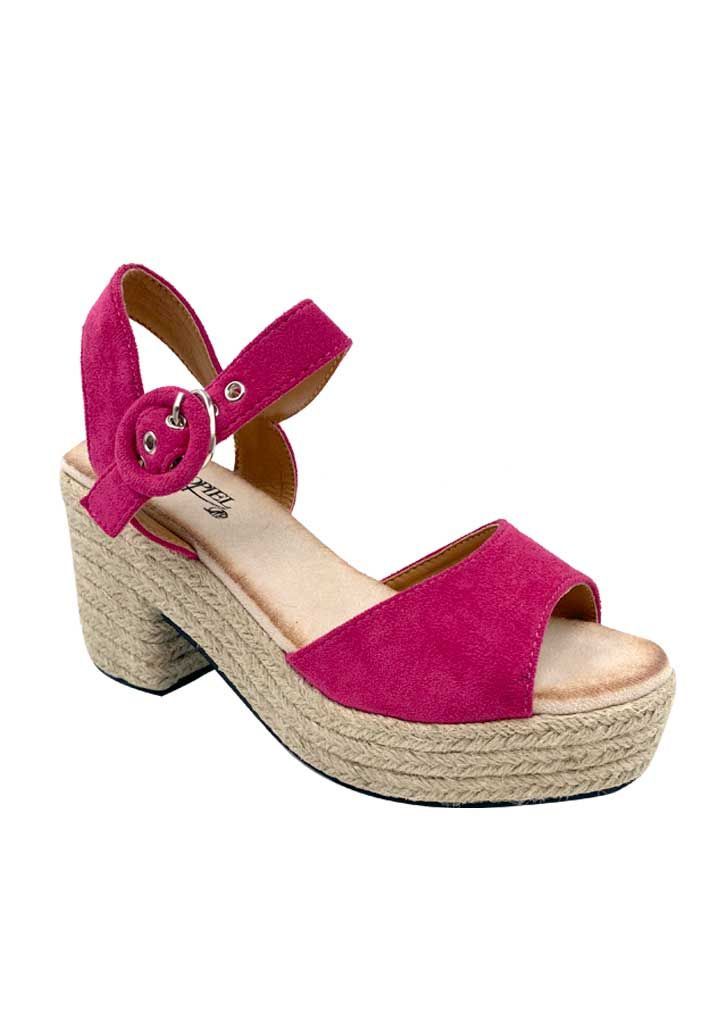 Sandalia Gamuza ecológica ZB019 Fucsia-1