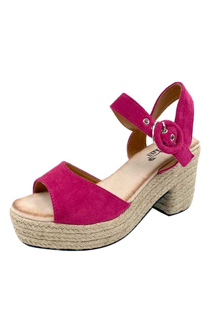 Sandalia Gamuza ecológica ZB019 Fucsia-3