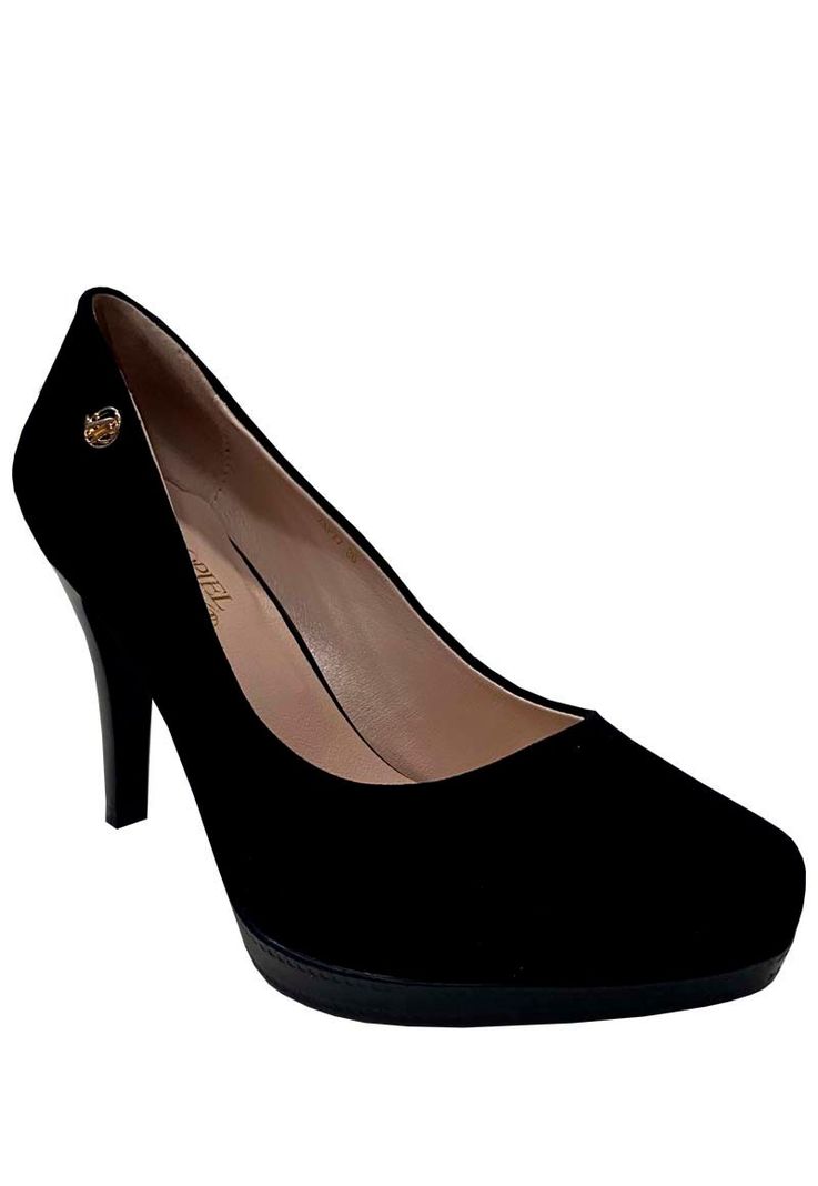 Zapato Reina Cuero ZAP77 Negro Gamuza-1