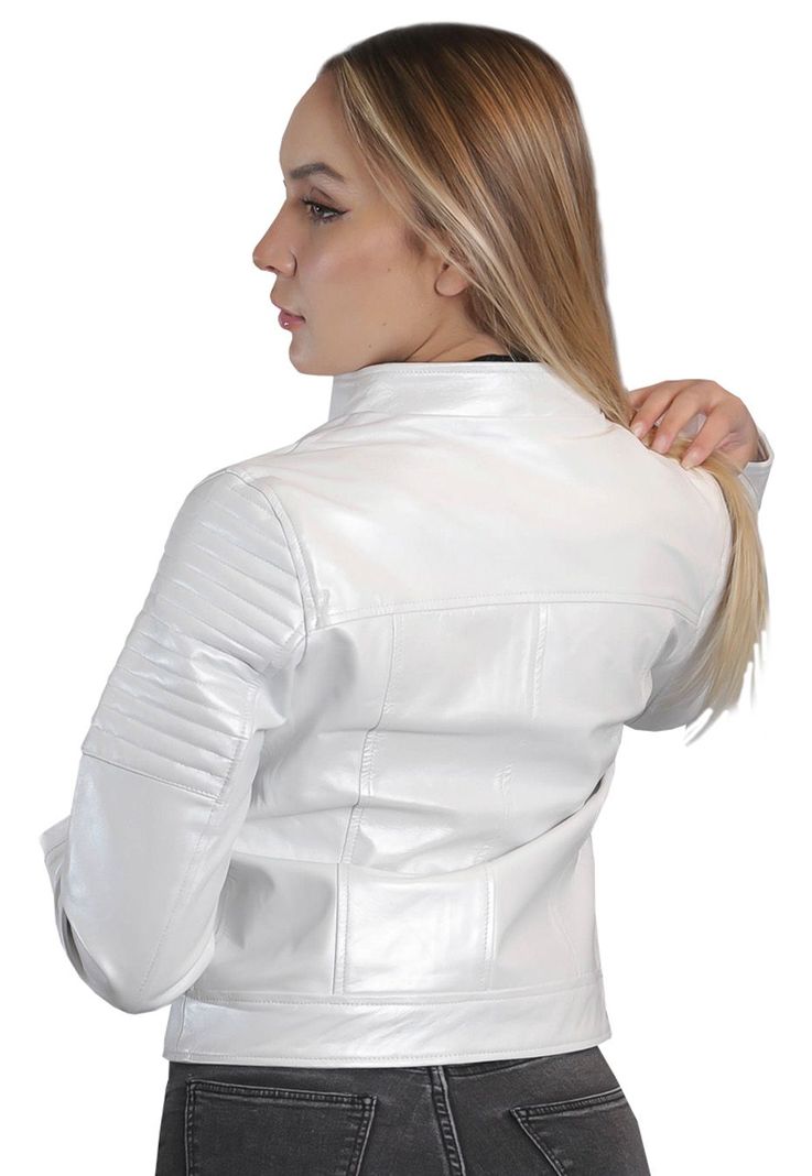 Chaqueta Cuero CHG55 Blanco-1