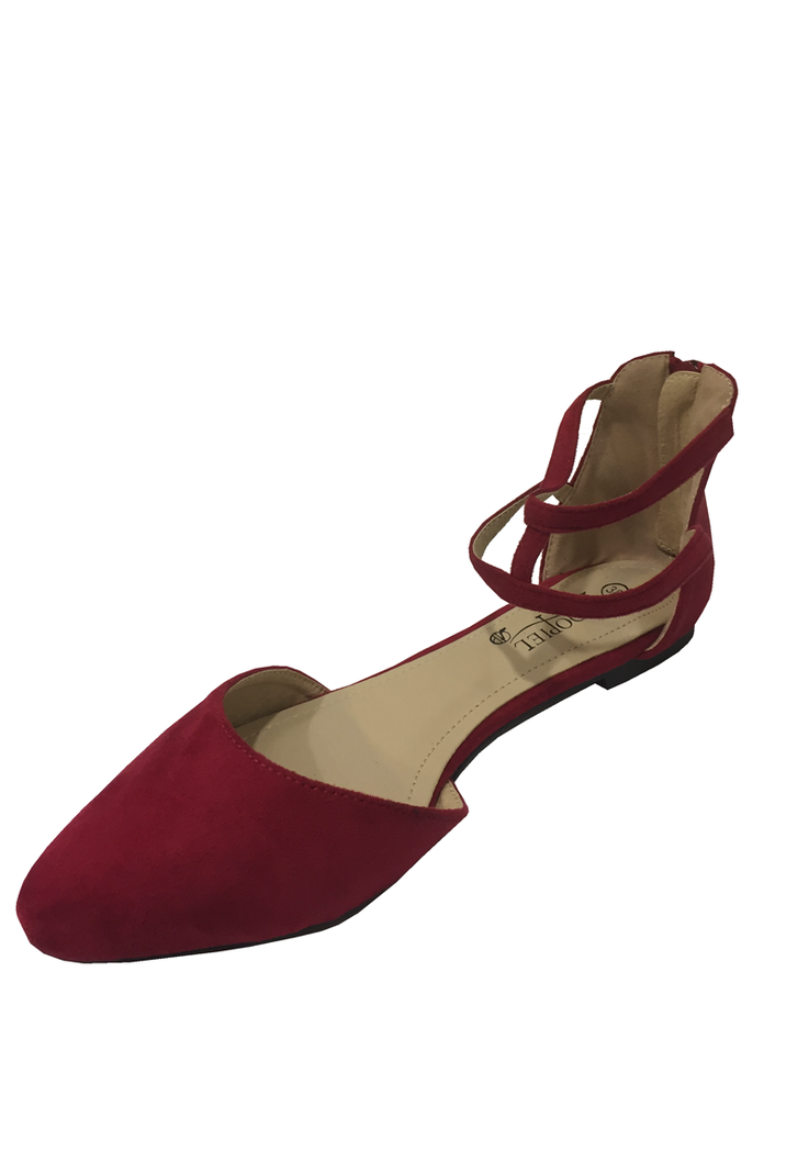 Ballerina Gamuza Ecológica  ZAS90 Rojo-3