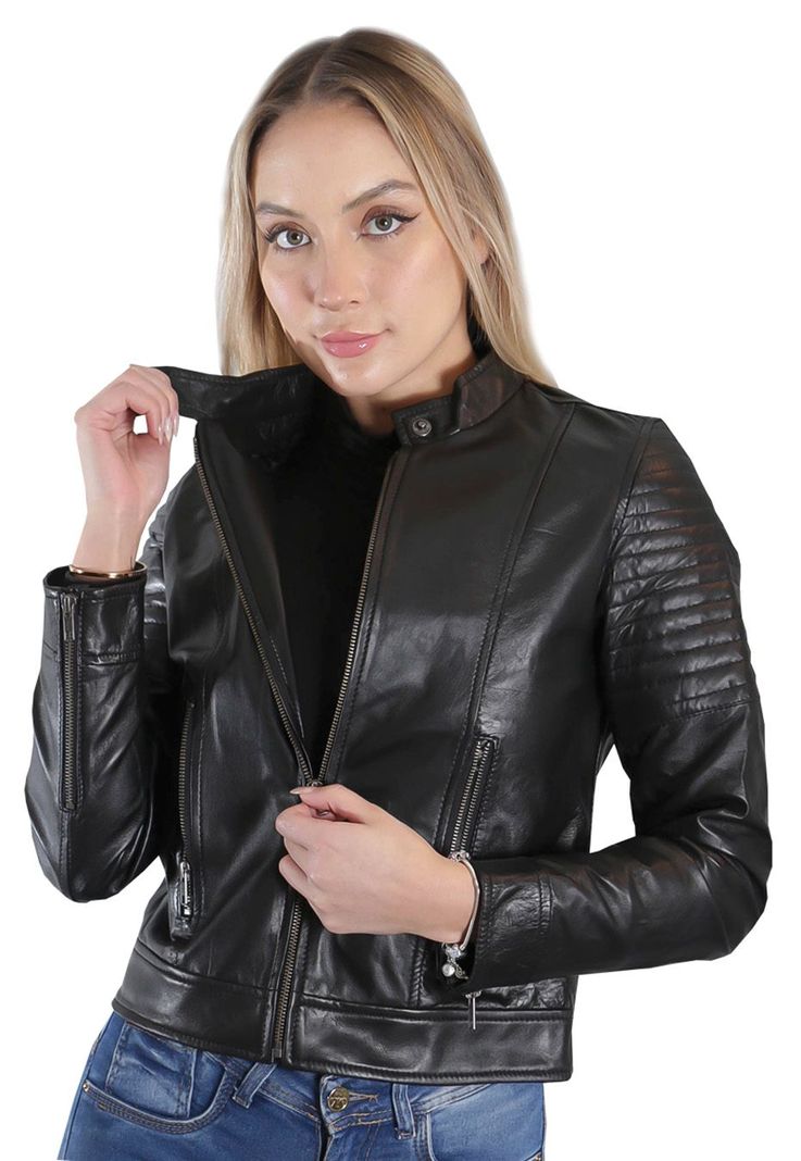 Chaqueta Cuero CHG55 Negro-2