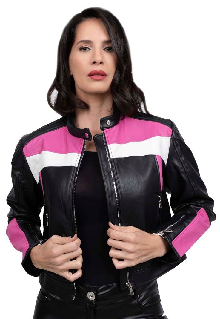 Chaqueta EcoCuero CHG66 Fucsia-0