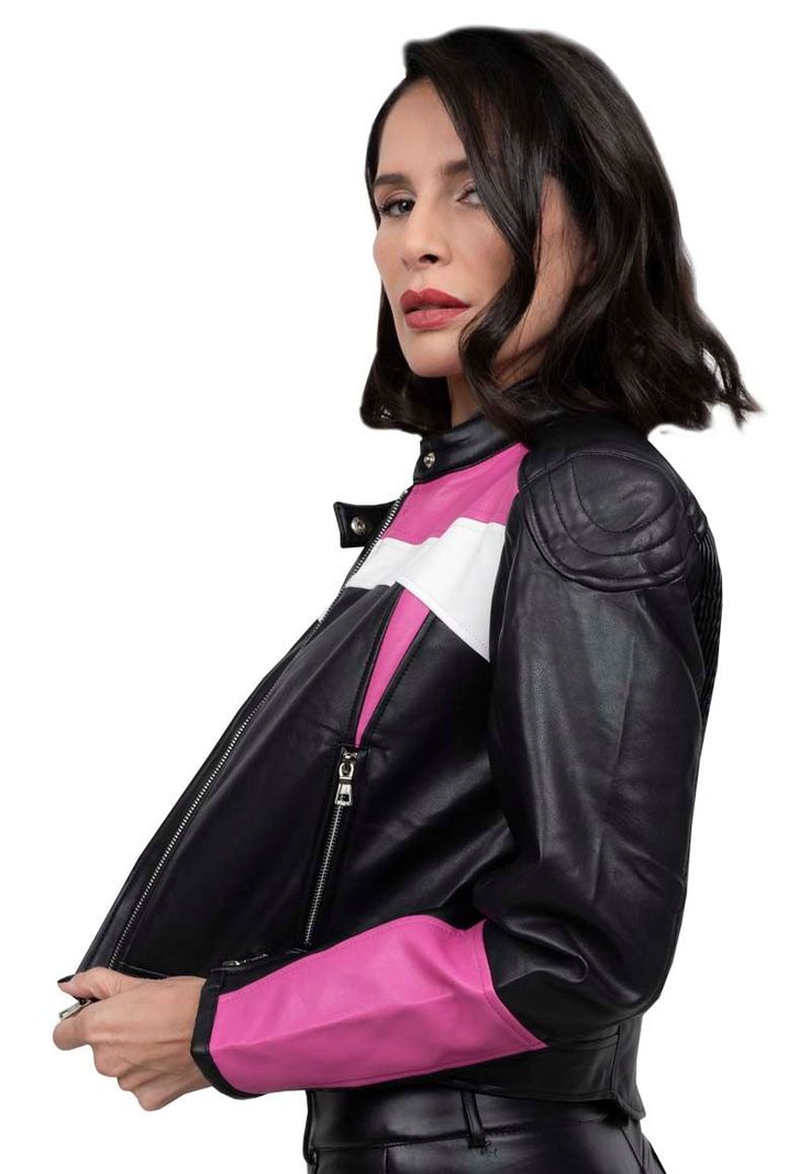 Chaqueta EcoCuero CHG66 Fucsia-1