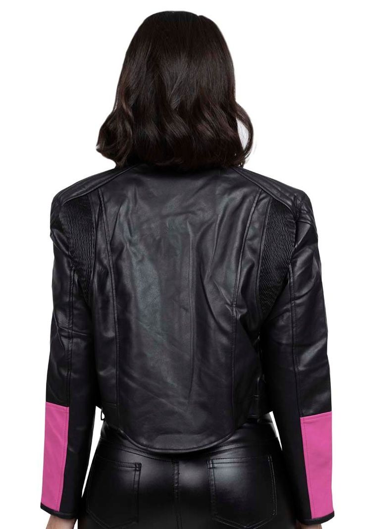 Chaqueta EcoCuero CHG66 Fucsia-2