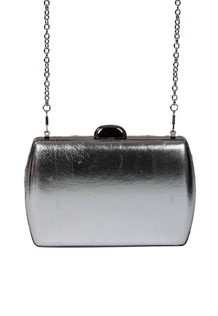 Cartera de fiesta CRX36 Plata Ecocuero-1