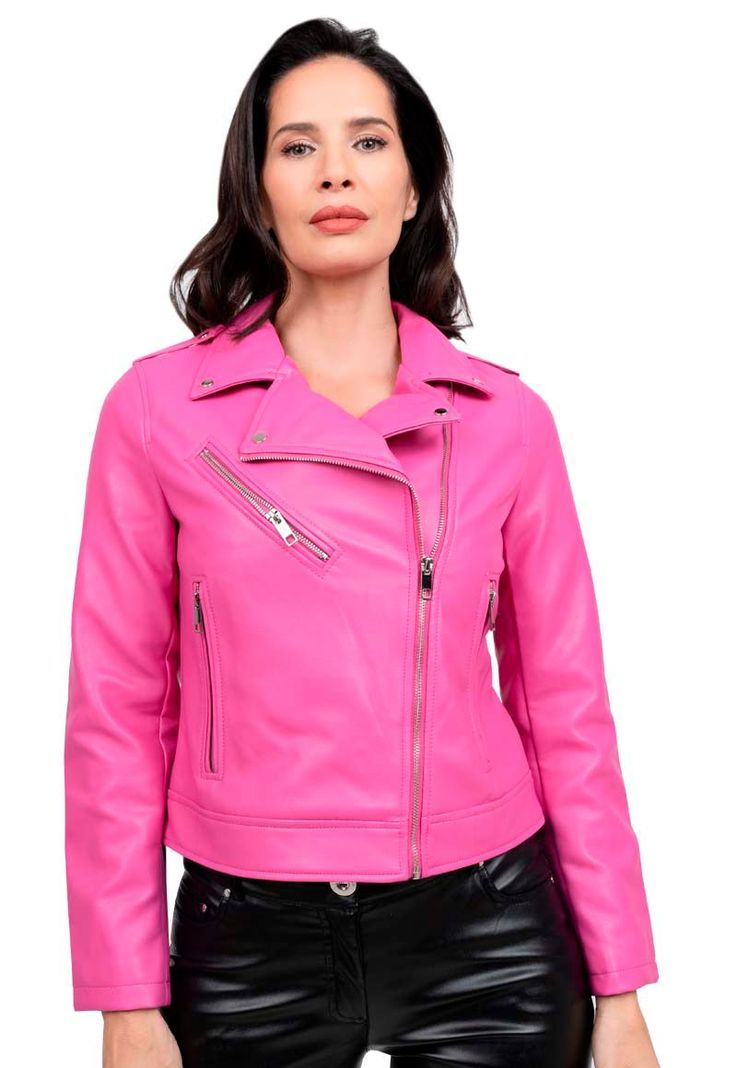 Chaqueta EcoCuero CHG67 Fucsia-0