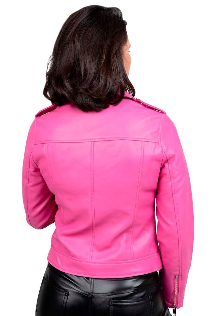 Chaqueta EcoCuero CHG67 Fucsia-2