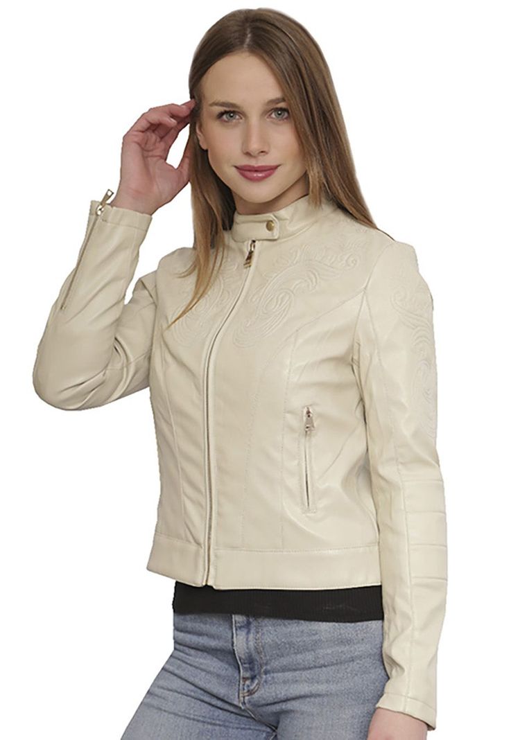 Chaqueta Ecocuero CHG07 Beige-1