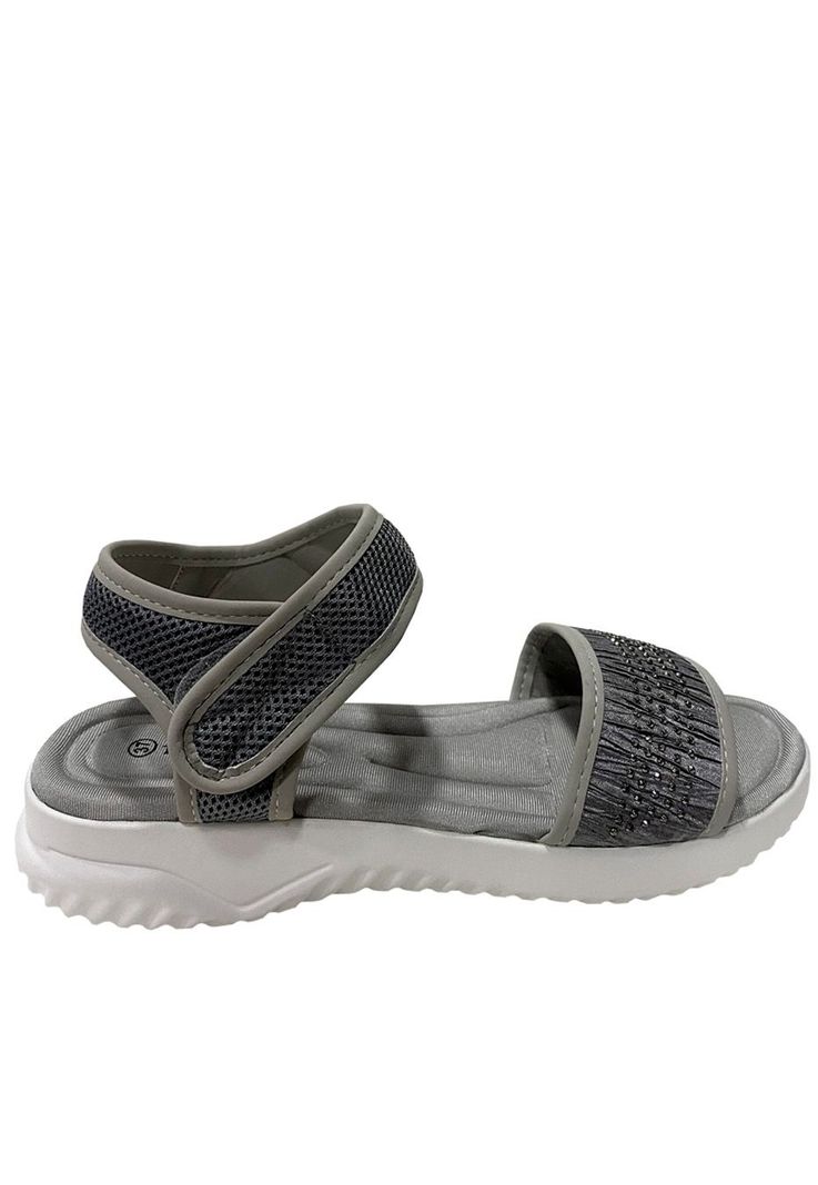 Sandalia Tela ZAZ25 Plata Plateado Metalico 36