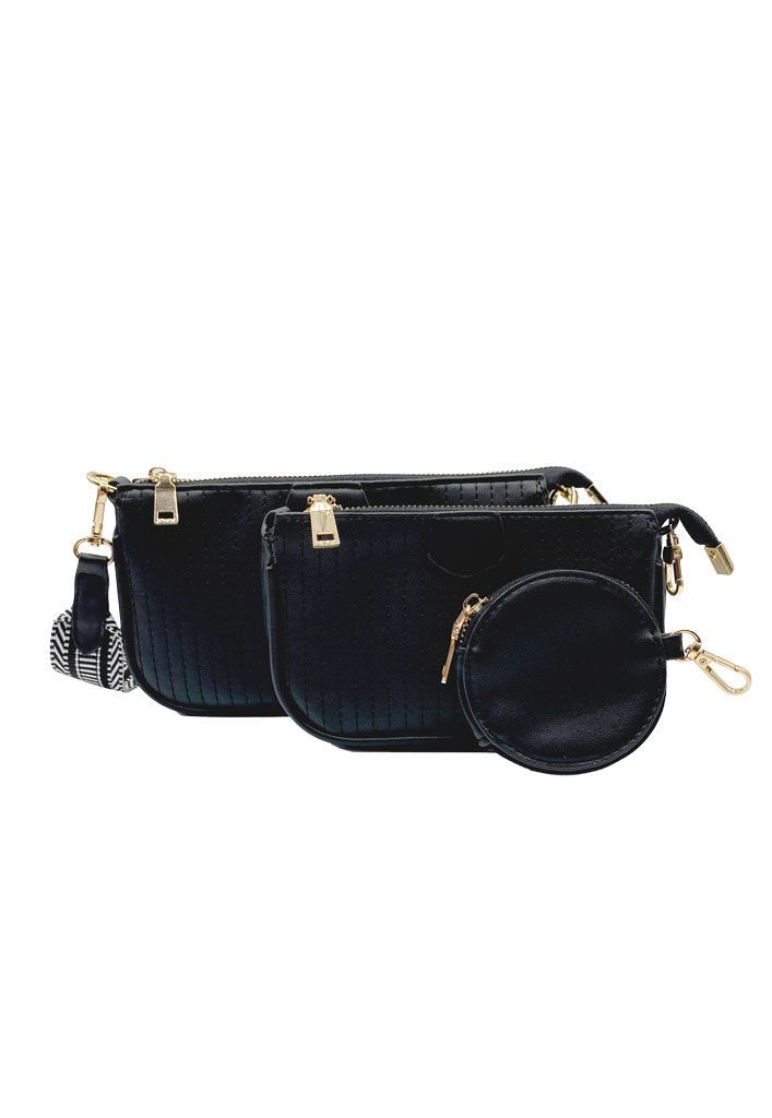 Cartera + estuche + monedero Ecocuero Negro CRS88