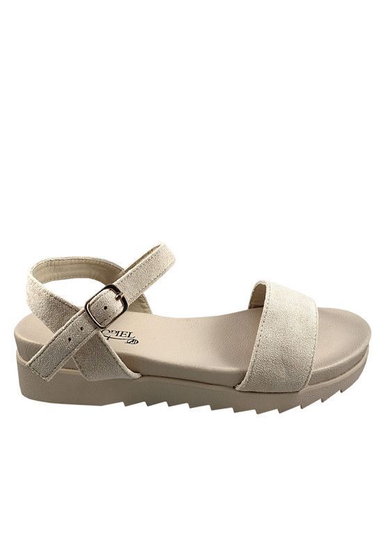 Sandalia Gamuza Ecologica ZAZ16 Blanco Invierno