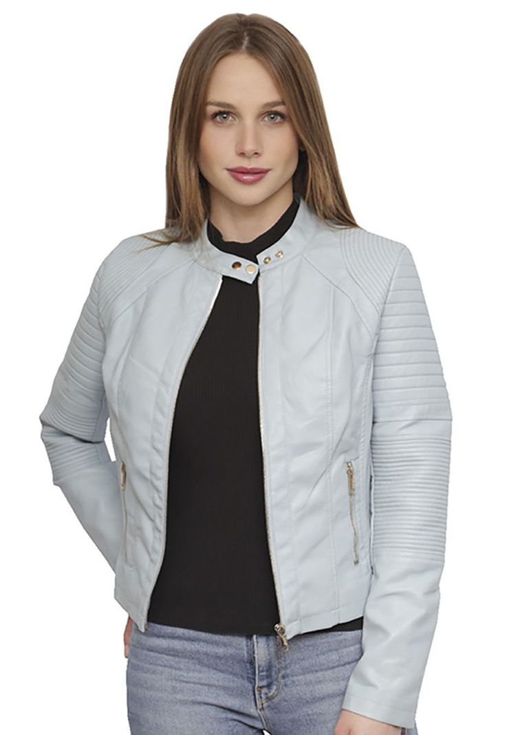Chaqueta Ecocuero  CHG02 Celeste-1